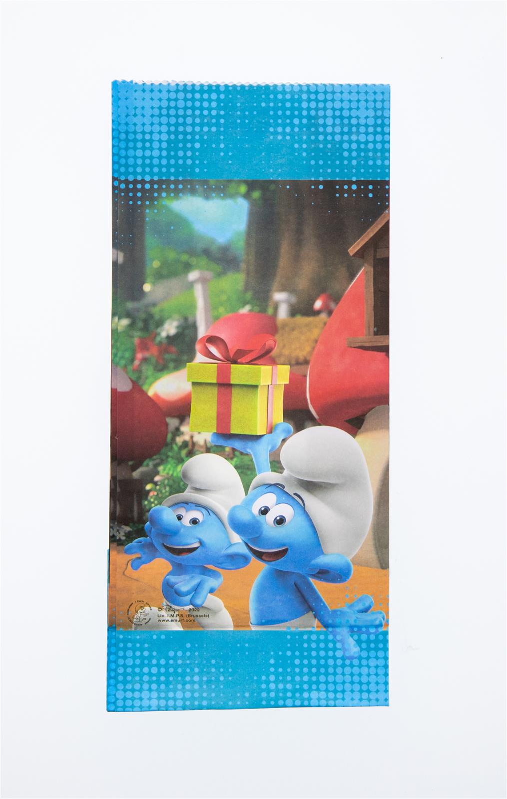Die Schlümpfe Party-Tüte Geschenktasche Papier inkl. Sticker 10 Stk. 15