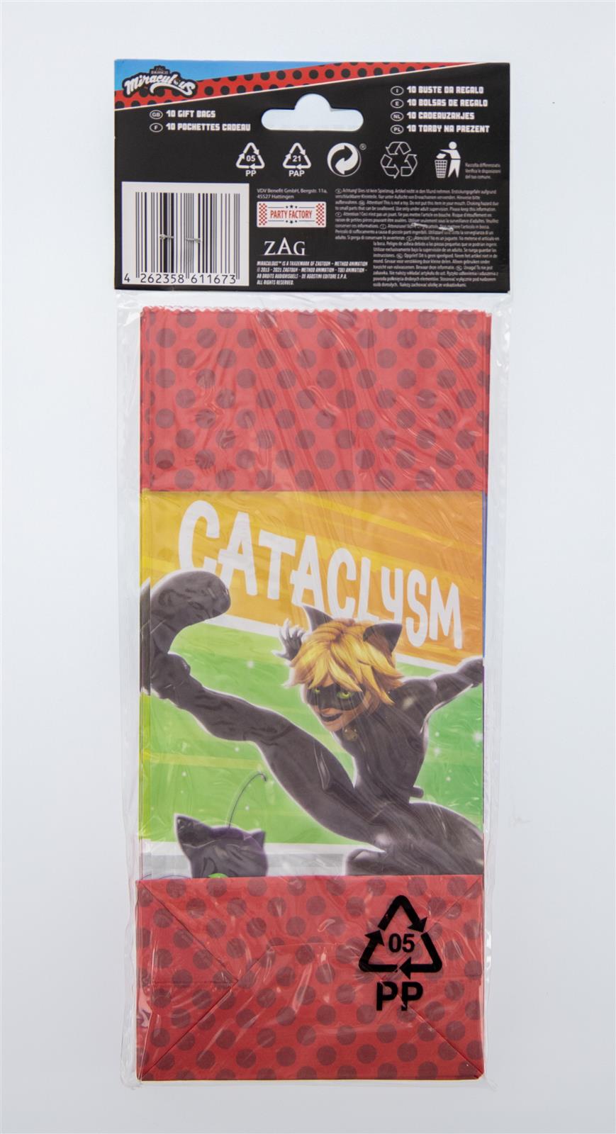 Miraculous Party Bag Paper incl. Stickers 10 pcs. 3