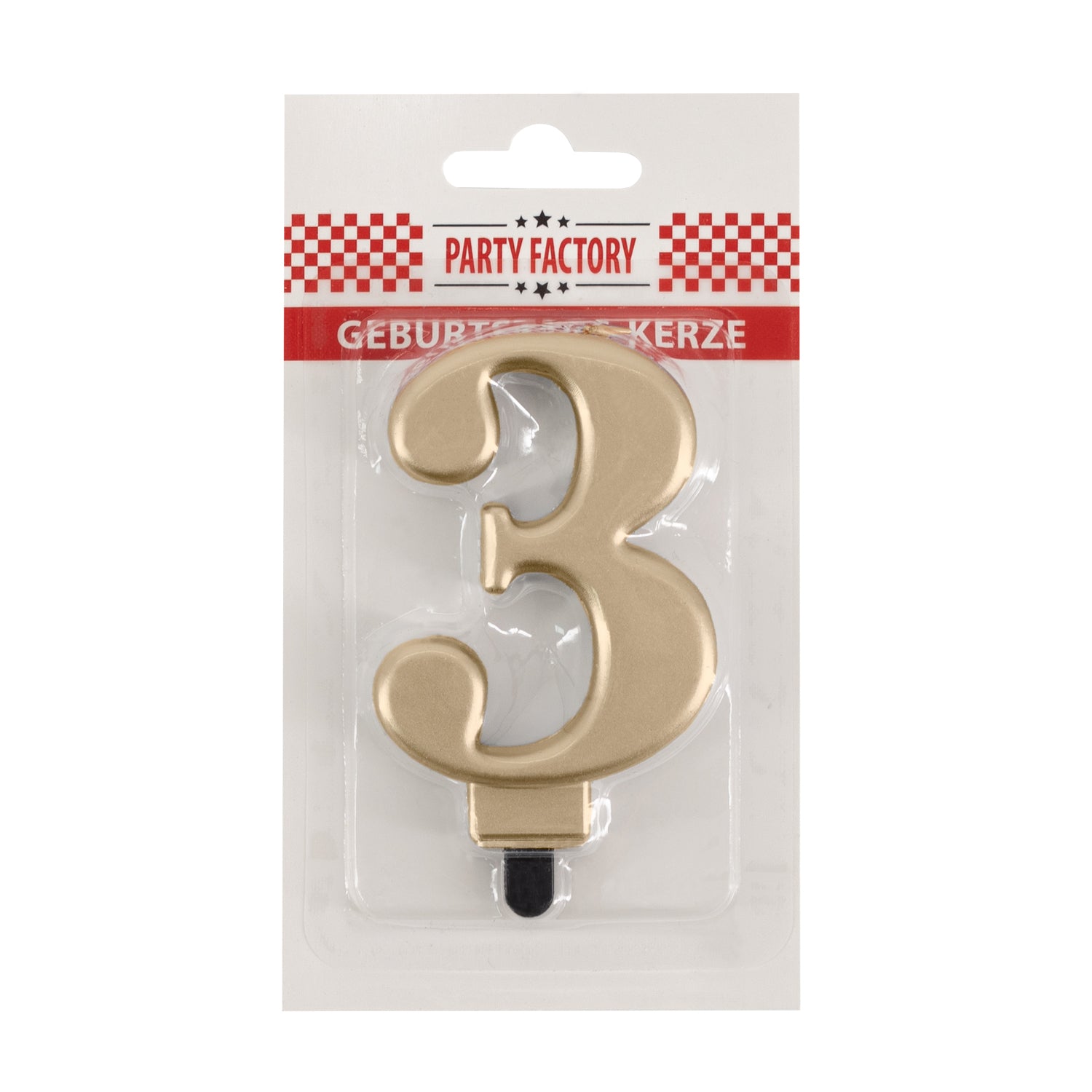 Geburtstags-Kerzen metallic gold Nr. 3 2
