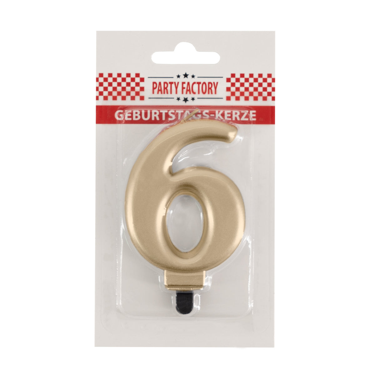 Geburtstags-Kerzen metallic gold Nr. 6 2