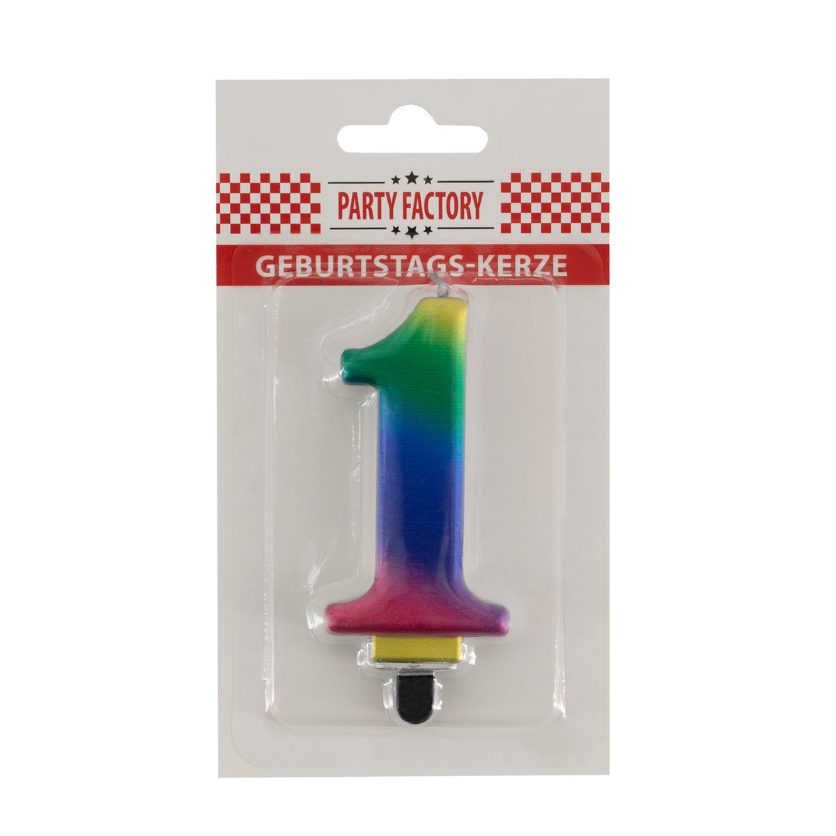 Geburtstags-Kerzen metallic multicolor Nr. 1 2