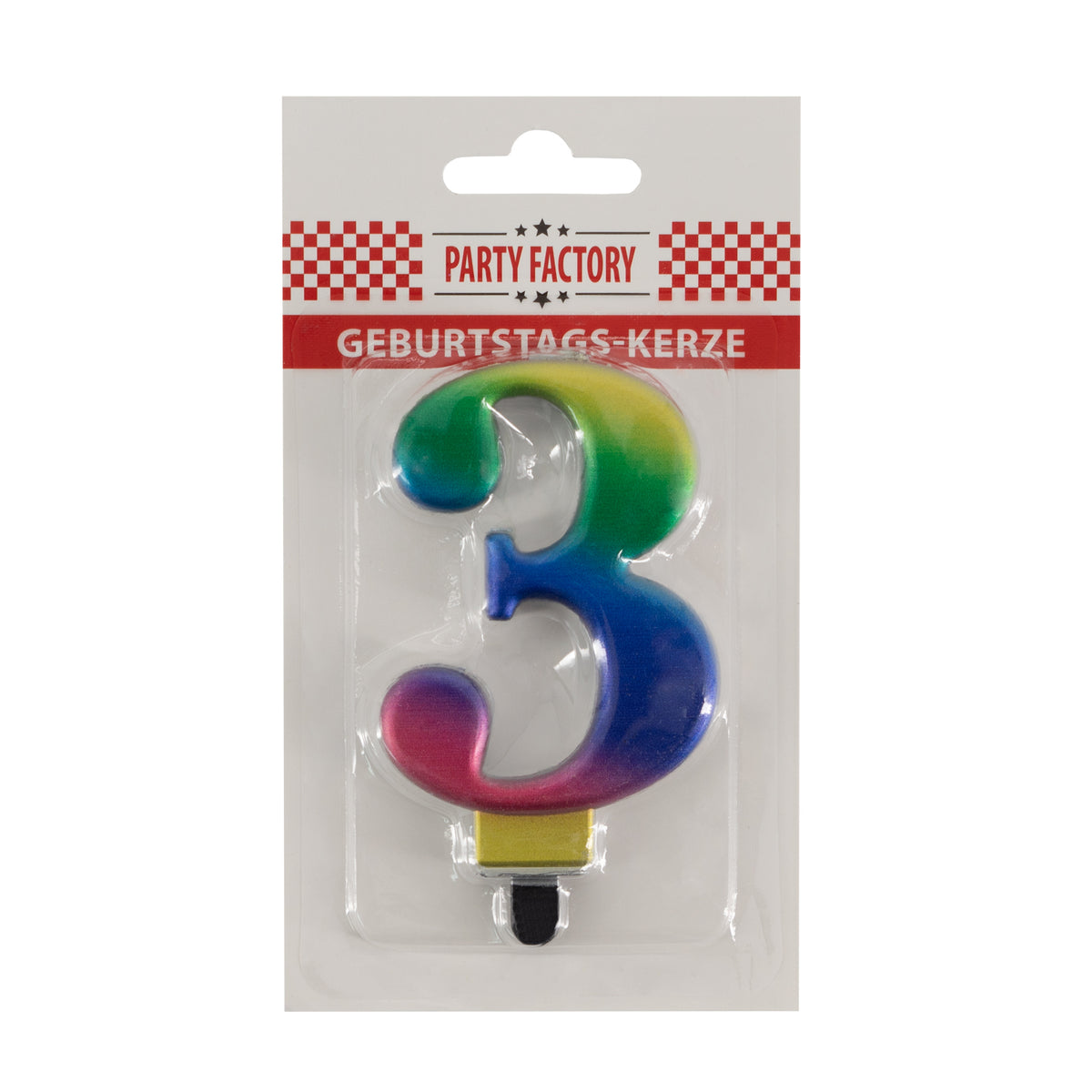 Geburtstags-Kerzen metallic multicolor Nr. 3 2