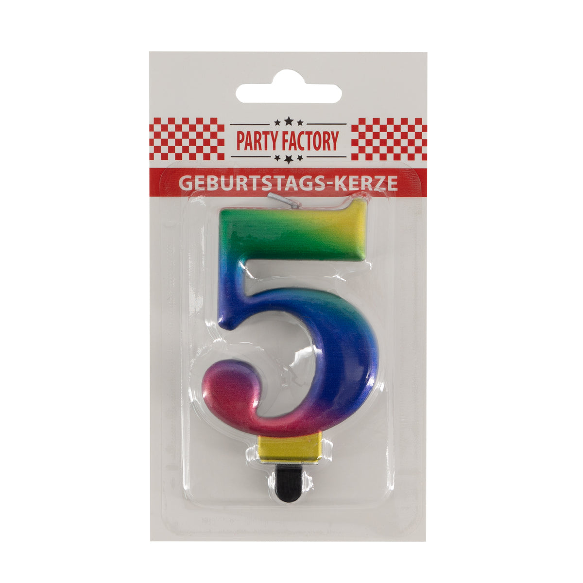 Geburtstags-Kerzen metallic multicolor Nr. 5 2