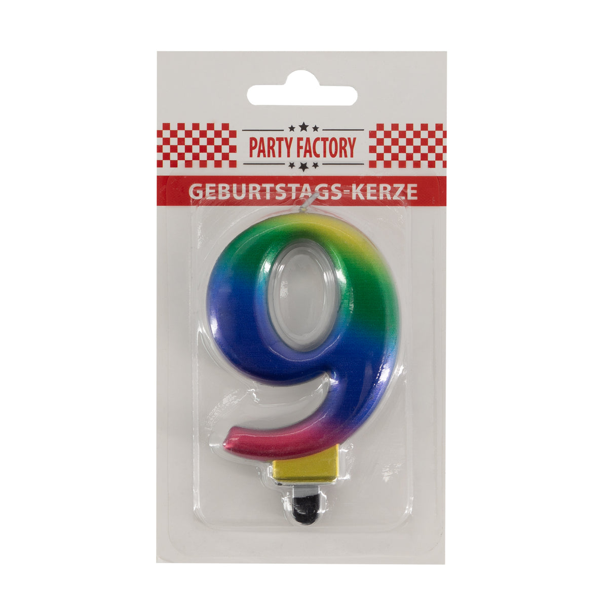Geburtstags-Kerzen metallic multicolor Nr. 9 2