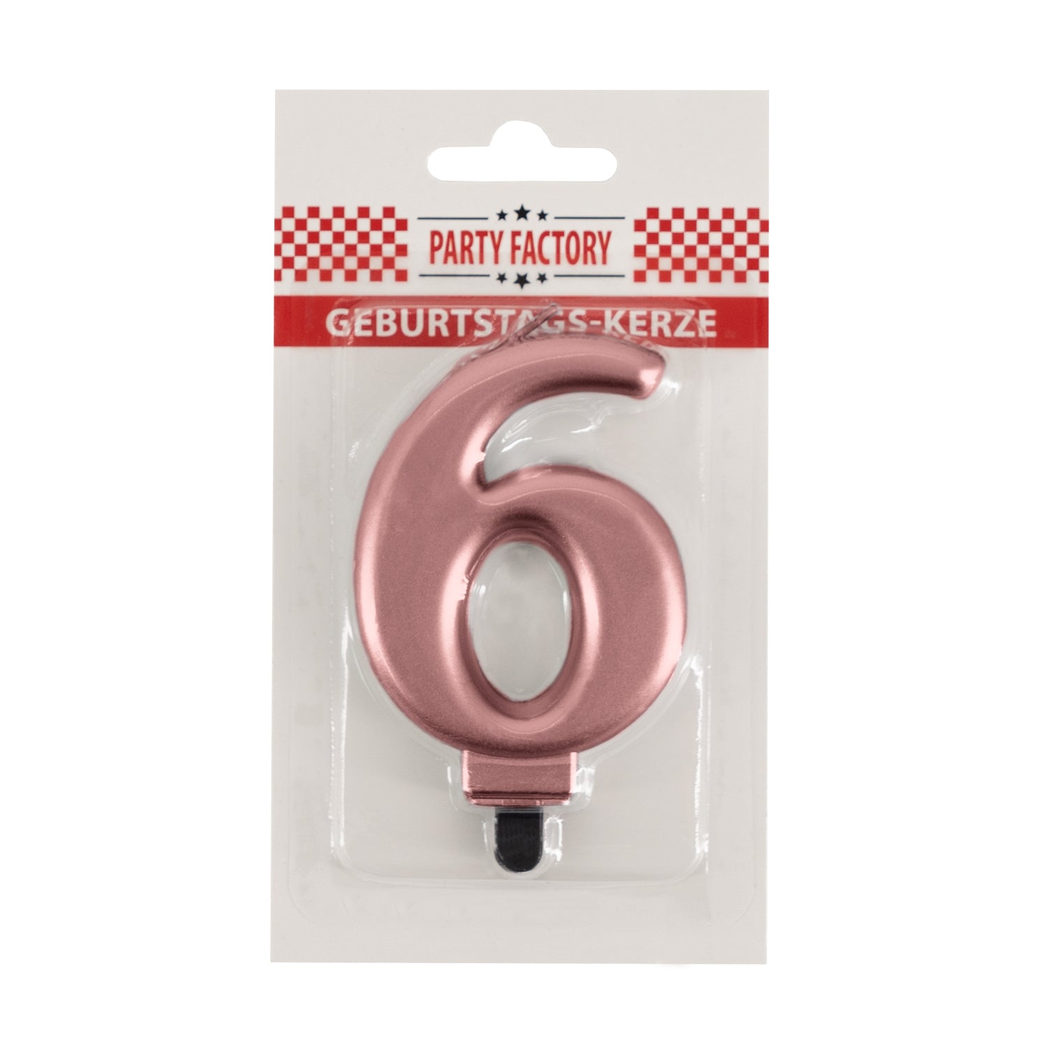 Geburtstags-Kerzen metallic rose Nr. 6 2