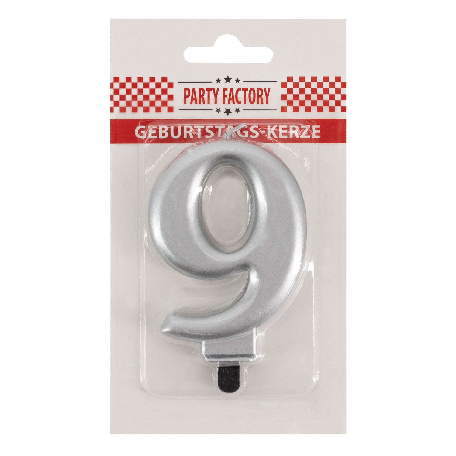 Birthday candles, metallic silver, No. 9 2