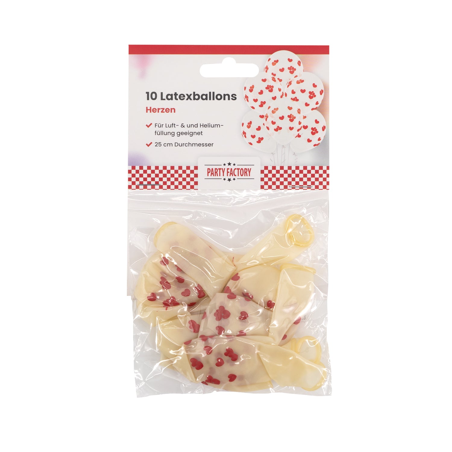 Latexballons 10er Pack Hearts Red 2