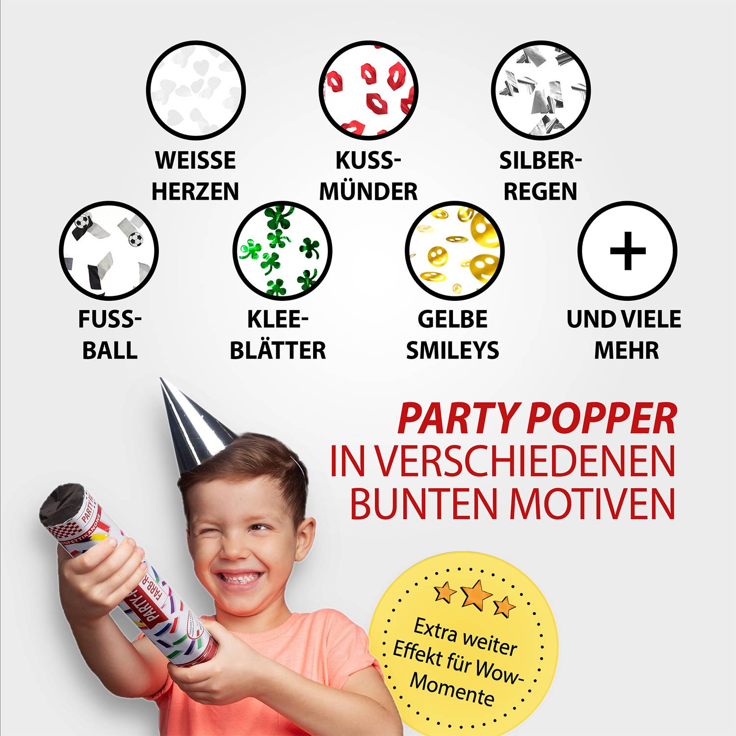 Party Popper 40cm Red Roses 5