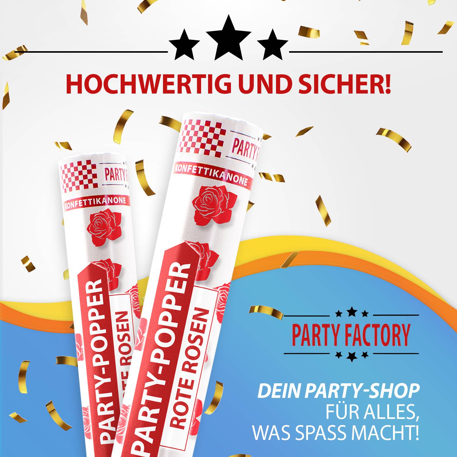 Party Popper 40cm Red Roses 7