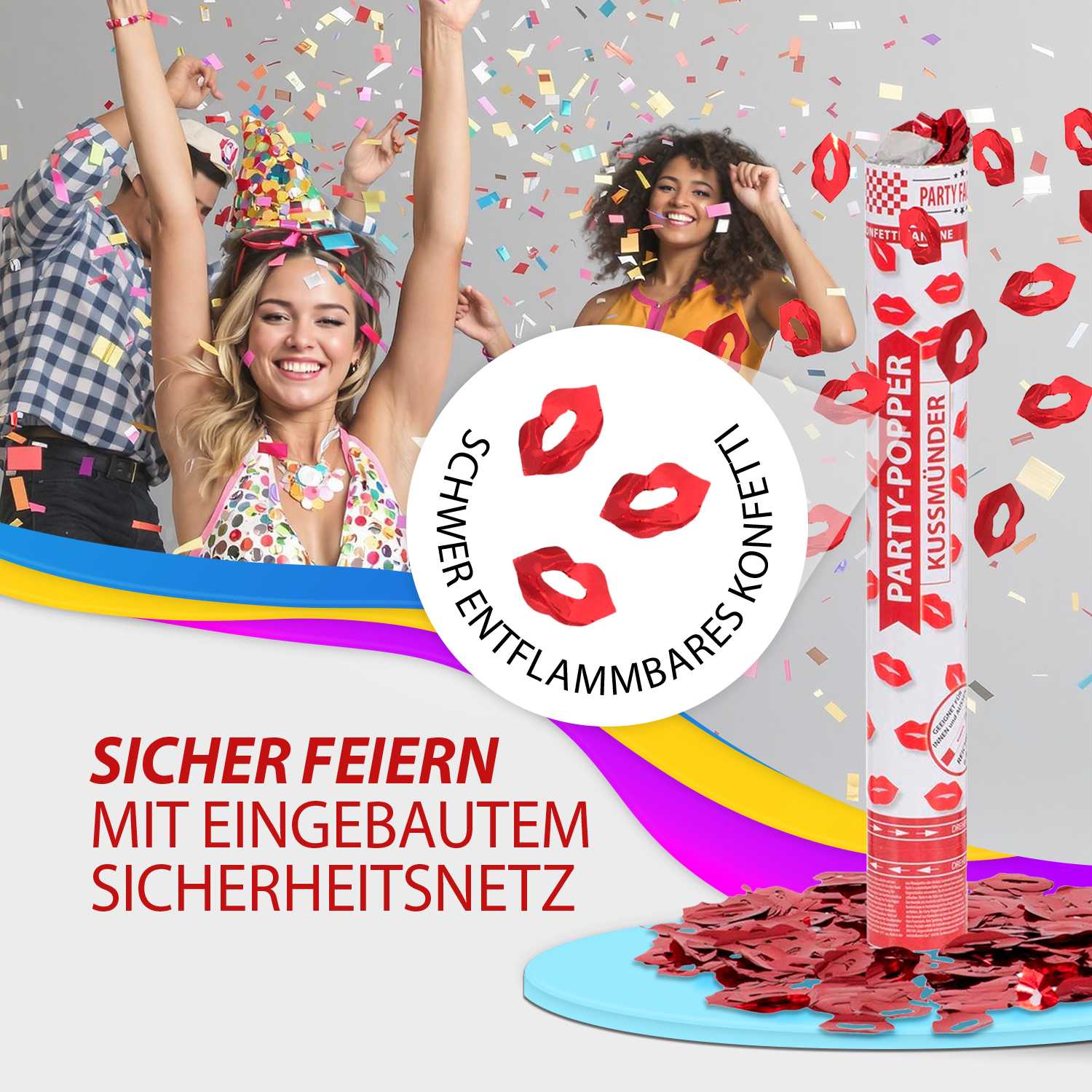 Party Popper 40cm Kissing Lips 6
