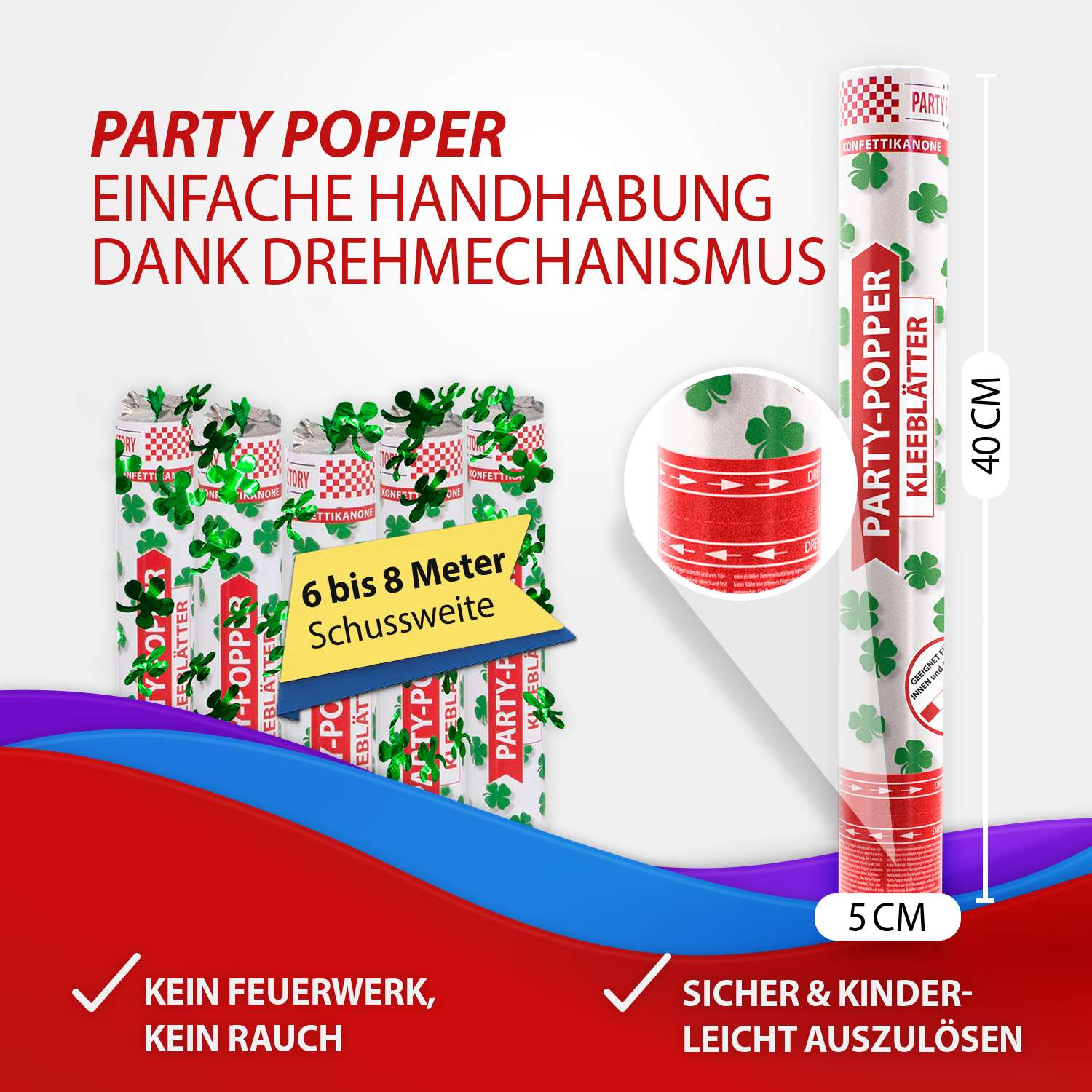 Party Popper 40cm Cloverleaf 4