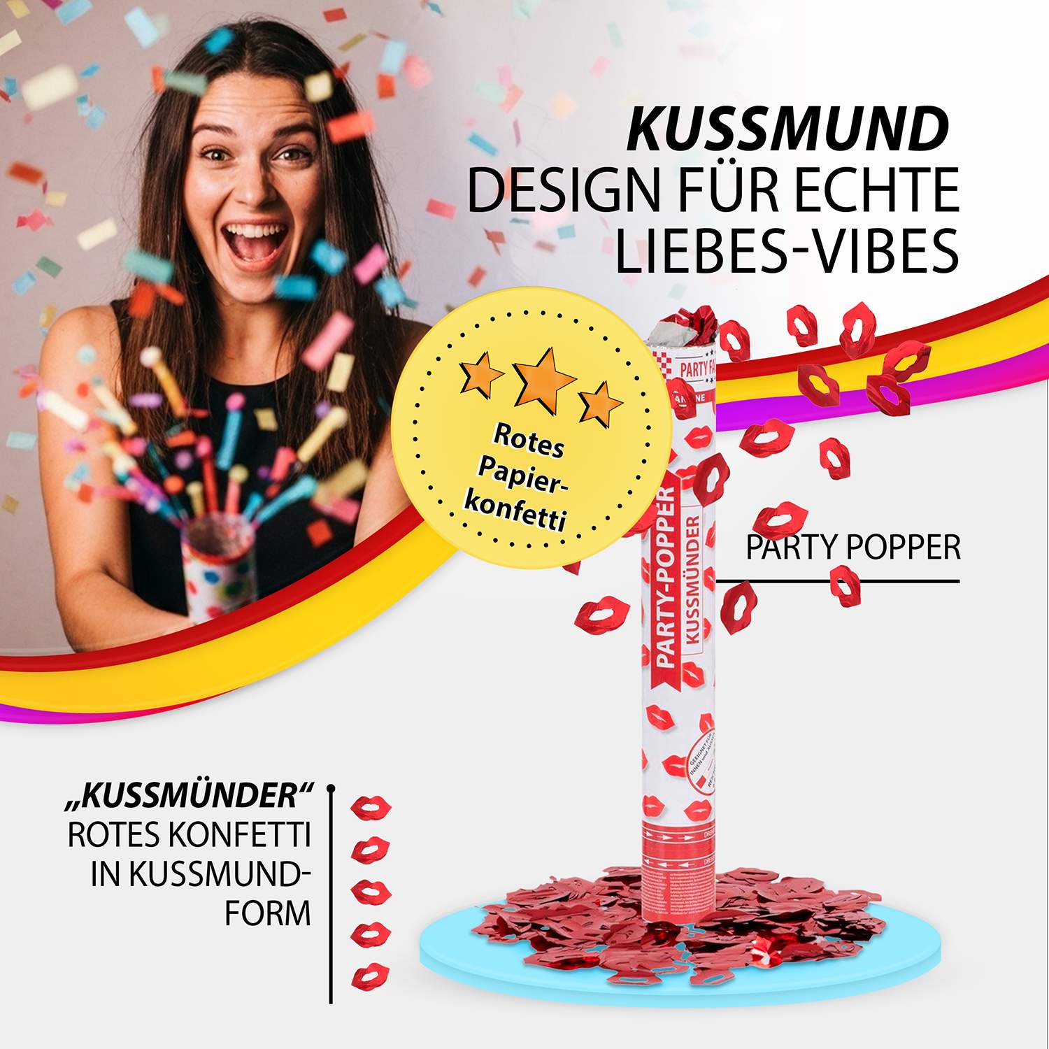Party Popper 40cm Kissing Lips 3