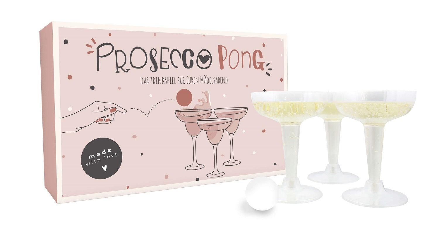 Prosecco Pong Trinkspiel für Frauen - Spiel bis zu 12 Personen 2