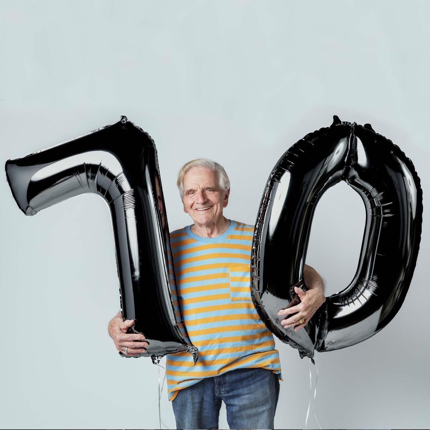 Foil balloons, number balloon, black, 100 cm, numbers 0 to 9, glossy 5