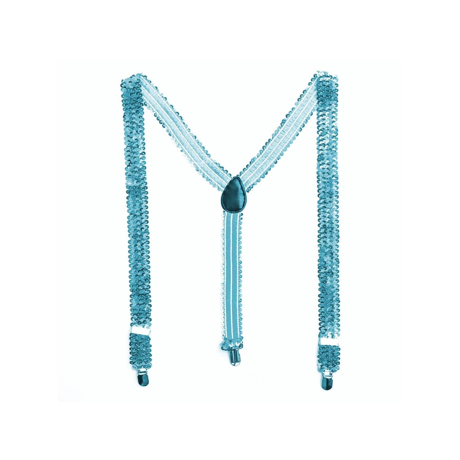 Sequin Suspenders for Women and Men in Y-Shape, slim, neon, or colorful clips 9