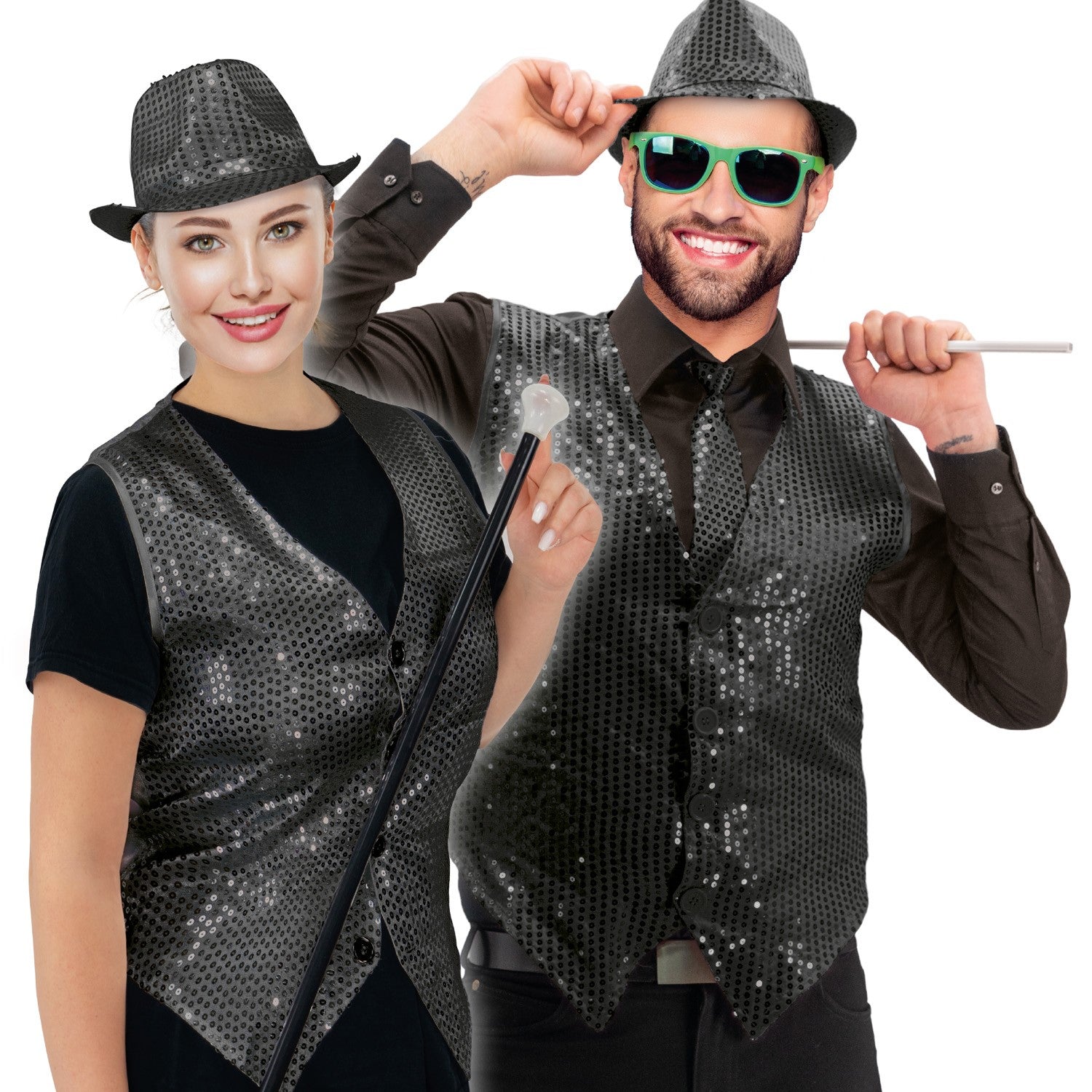Sequin Vest unisex - Black 2