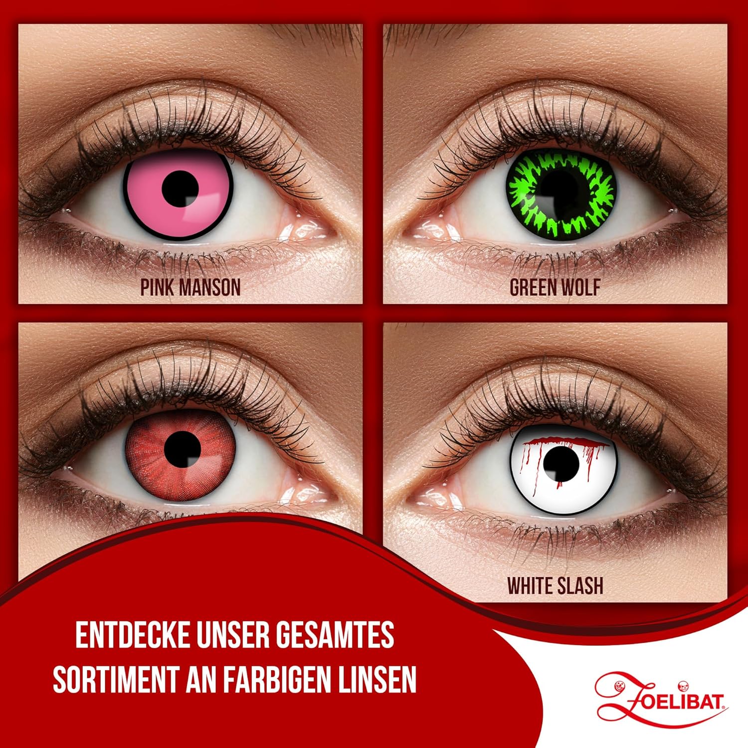 Zoelibat Eyecatcher Wochen-Kontaktlinsen Electro Red 14