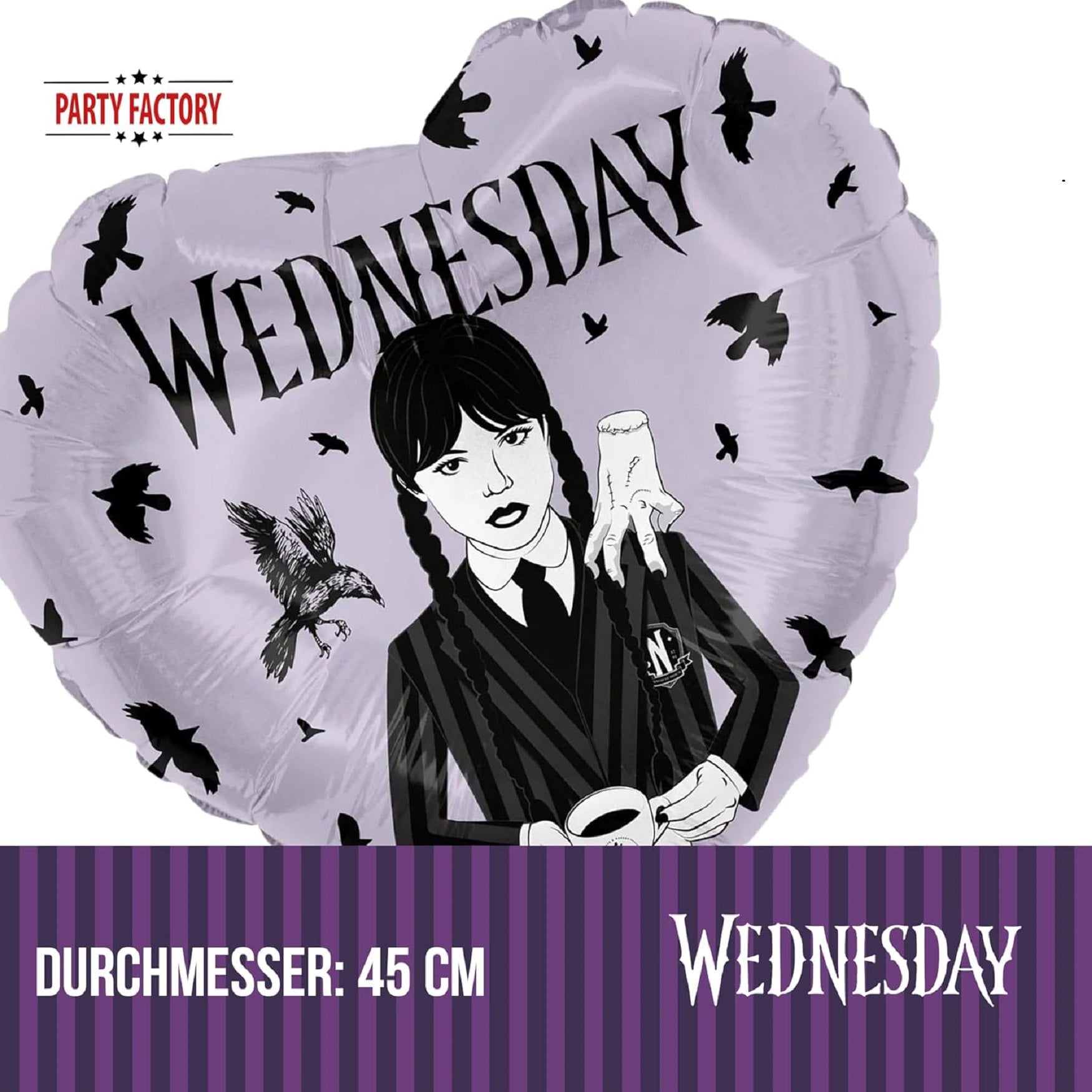 Wednesday Folienballon Herz ø45 cm Wednesday 10