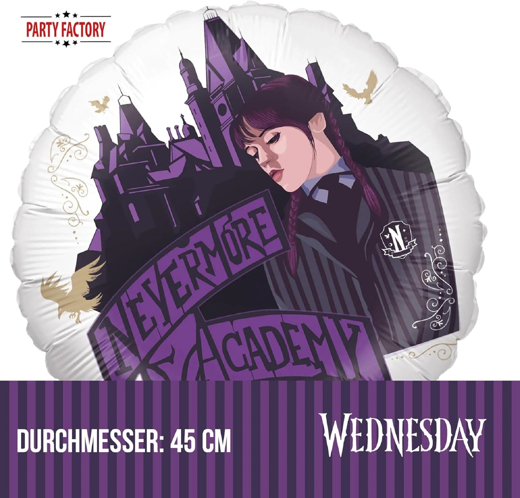 Wednesday Foil Balloon round ø45 cm Nevermore Academy 3