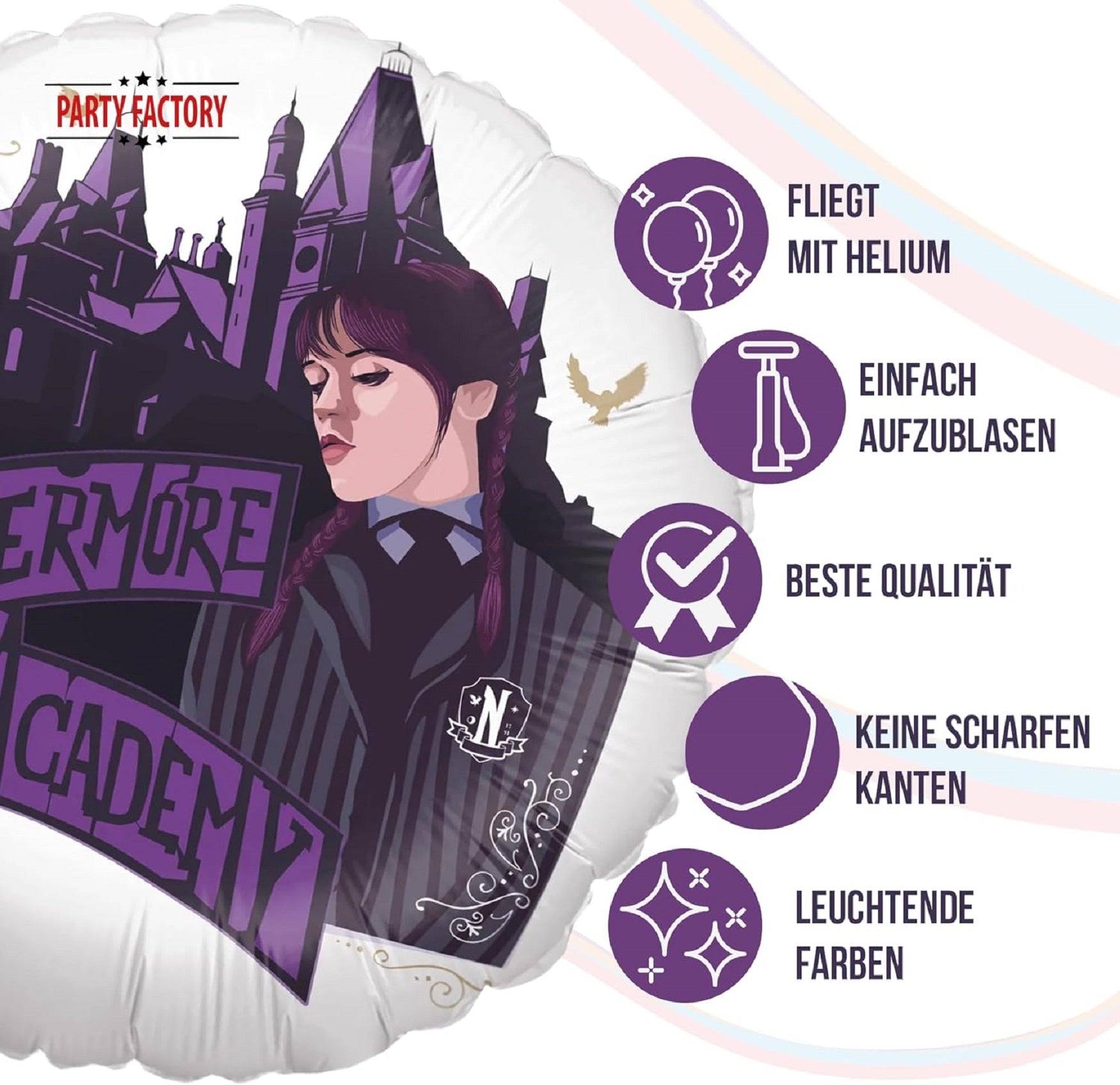Wednesday Foil Balloon round ø45 cm Nevermore Academy 5