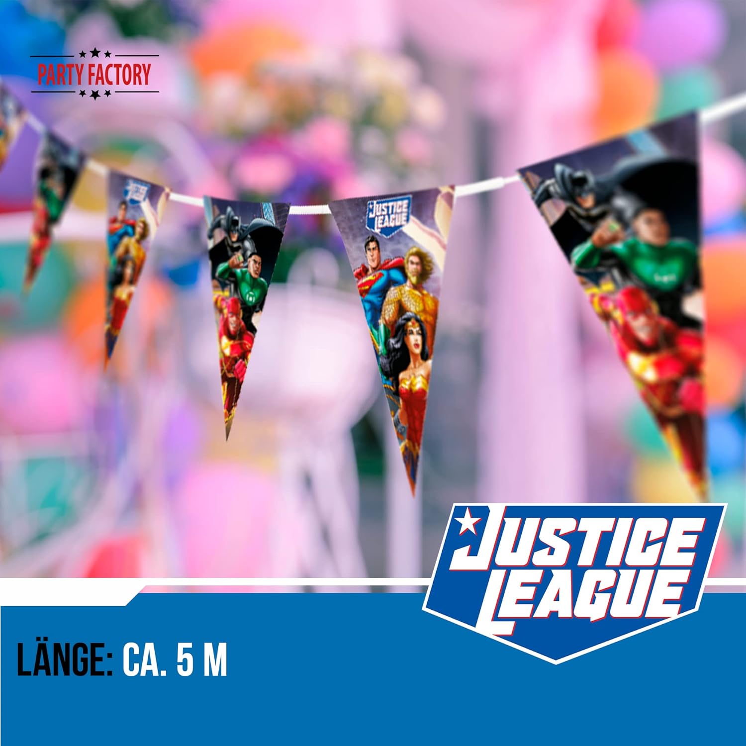 Justice League Wimpelkette 4-5 m 10