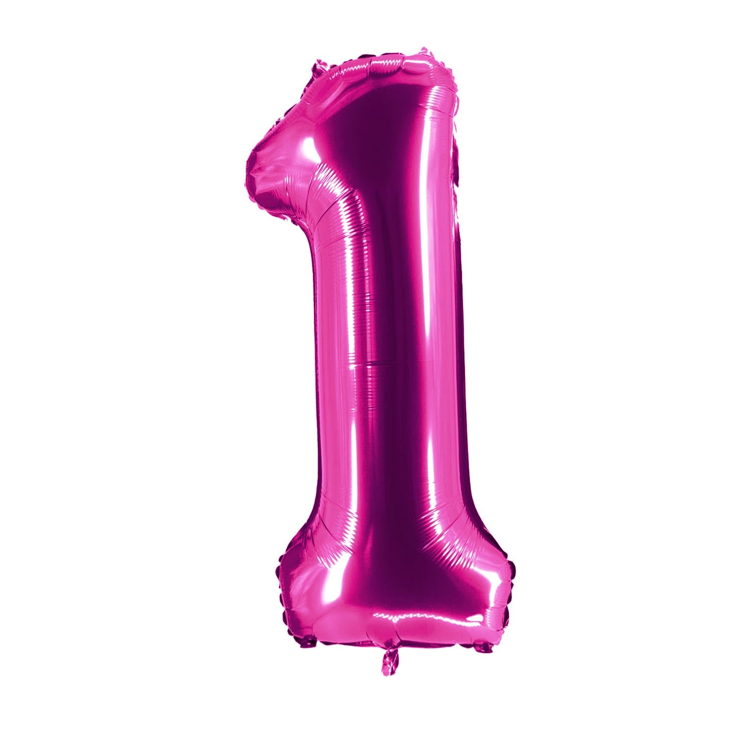 Foil balloons, number balloon, pink, 100 cm, numbers 0 to 9, glossy 6