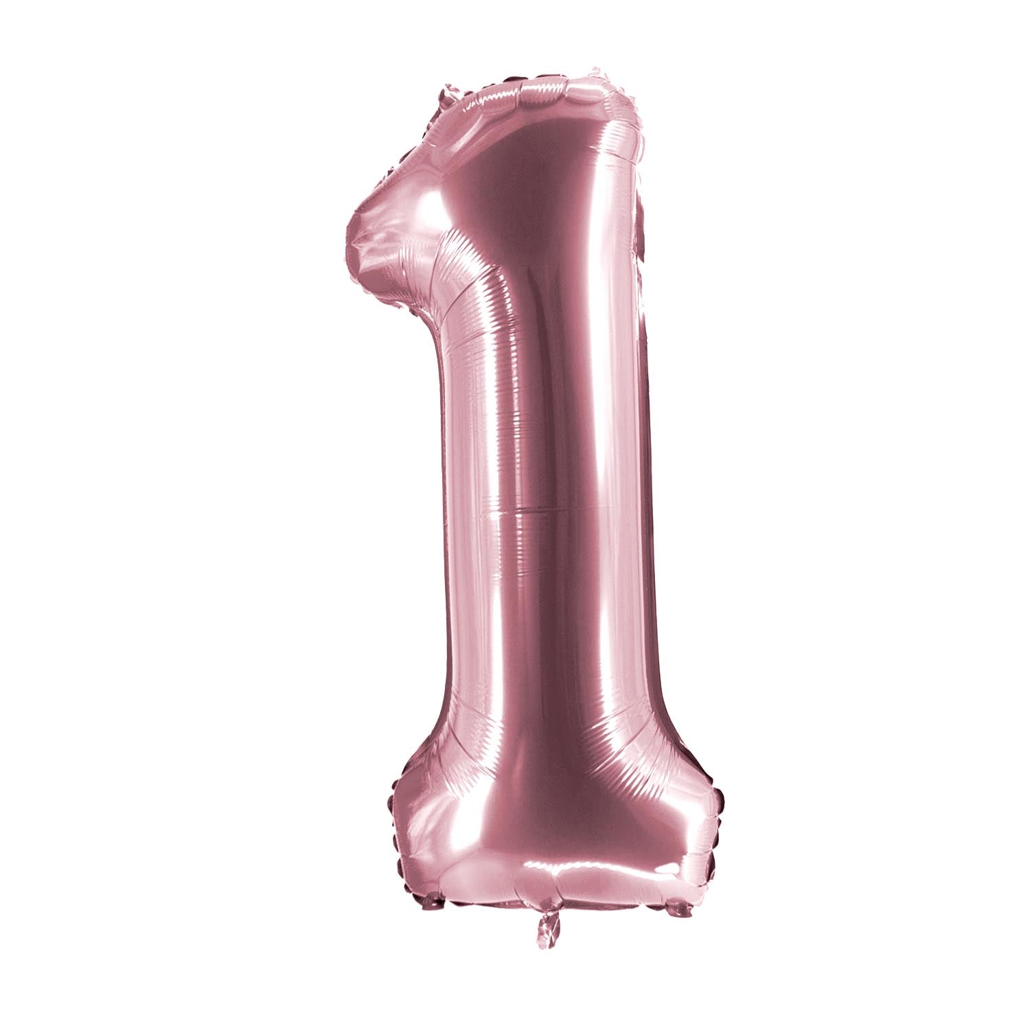Foil balloons, number balloon, rose gold, 100 cm, numbers 0 to 9, glossy 15
