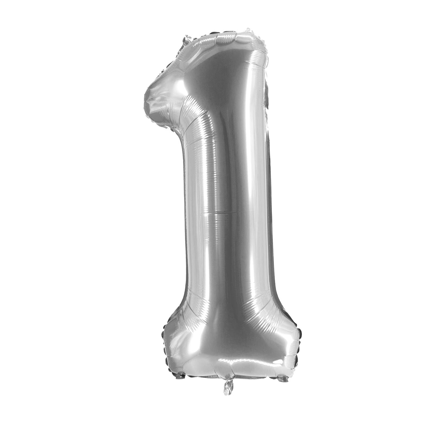 Foil balloons, number balloon in silver, 100 cm, numbers 0 to 9, shiny 7