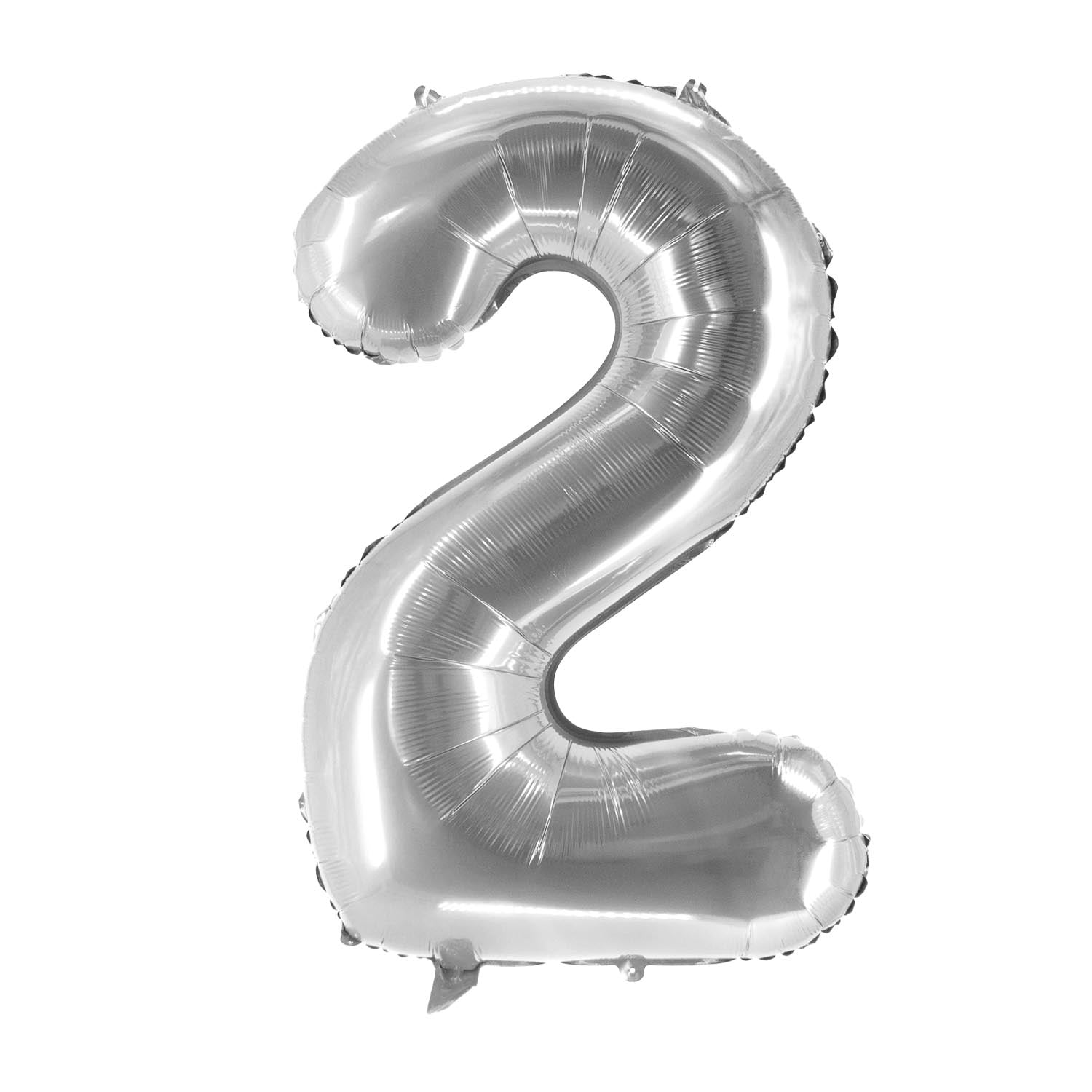 Foil balloons, number balloon in silver, 100 cm, numbers 0 to 9, shiny 8