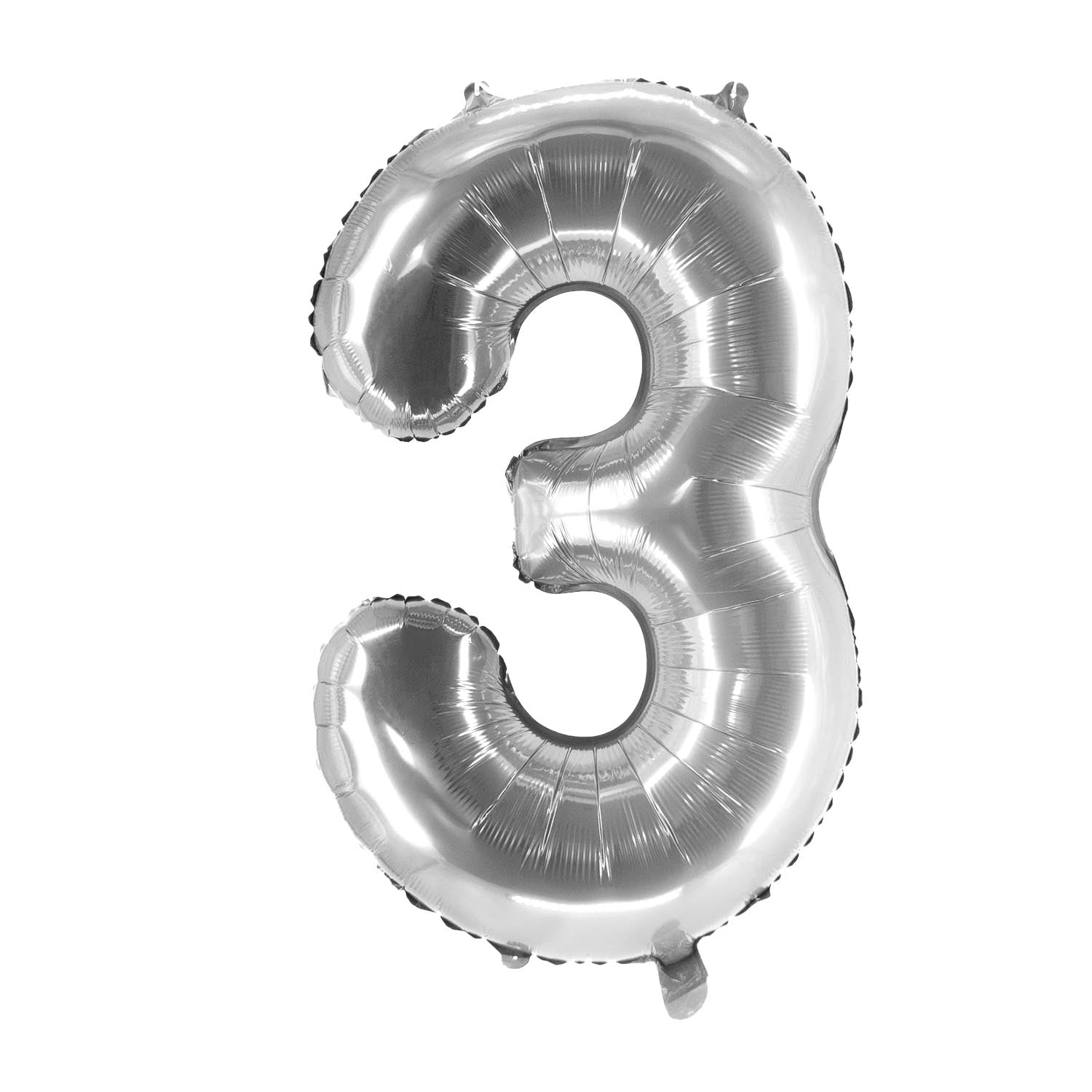 Foil balloons, number balloon in silver, 100 cm, numbers 0 to 9, shiny 9