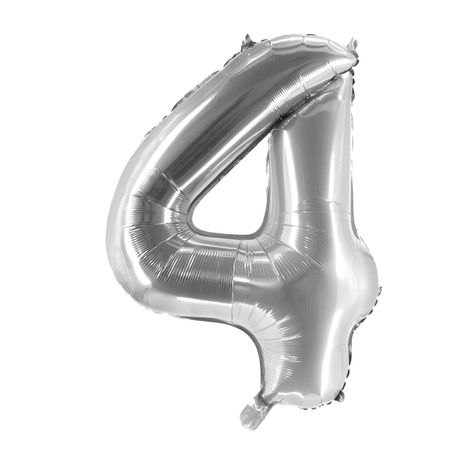 Foil balloons, number balloon in silver, 100 cm, numbers 0 to 9, shiny 10