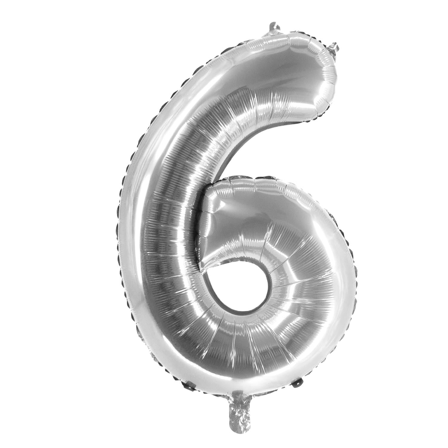 Foil balloons, number balloon in silver, 100 cm, numbers 0 to 9, shiny 12