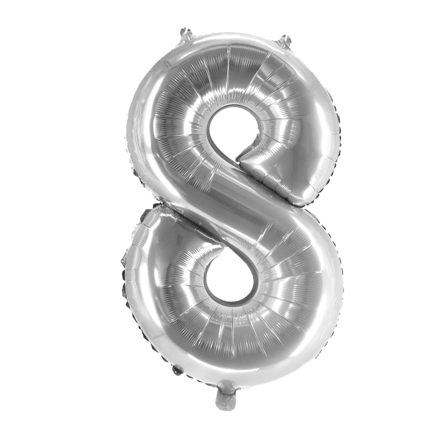 Foil balloons, number balloon in silver, 100 cm, numbers 0 to 9, shiny 14
