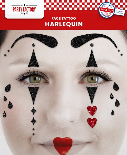 Harlequin - Glitter Face Tattoo