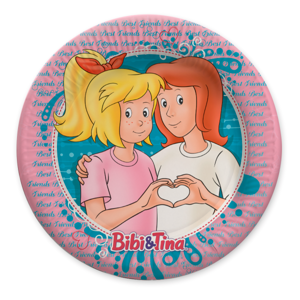 Papp-Teller "Bibi & Tina", 23 cm, 10 Stück
