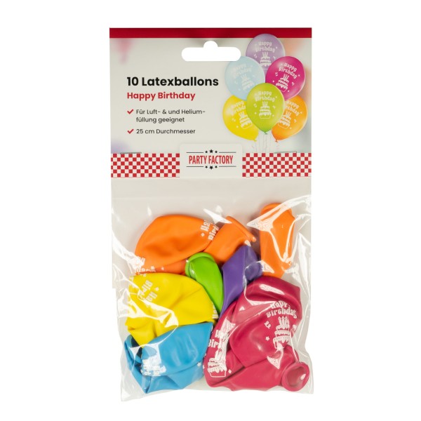 Latexballons 10er Pack Happy Birthday Kids