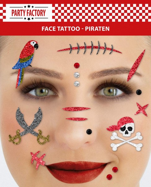Glitter Face Tattoo - Piraten