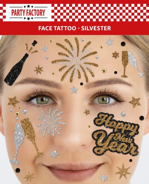 Glitter Face Tattoo - Silvester