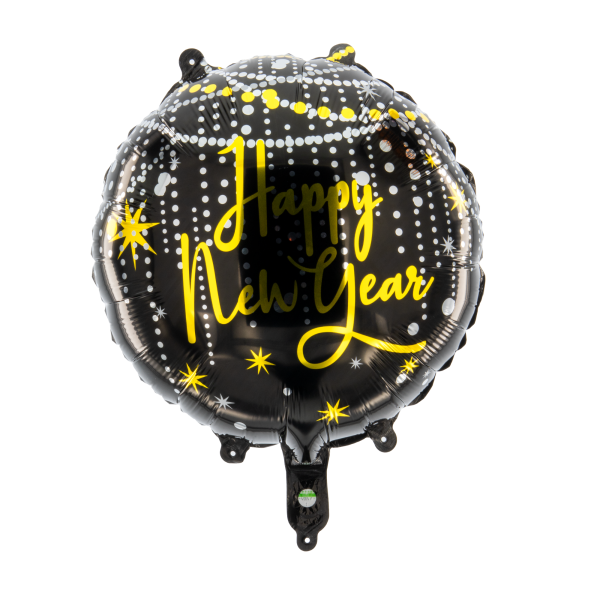 Folienballon Rund Happy New Year Ketten 45cm