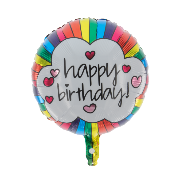 Folienballon Rund Happy Birthday Wolke 45cm