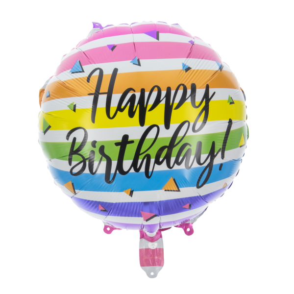 Folienballon Rund Happy Birthday 45cm