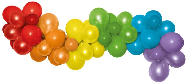Ballongirlande Regenbogen 4m, inkl 60 Ballons