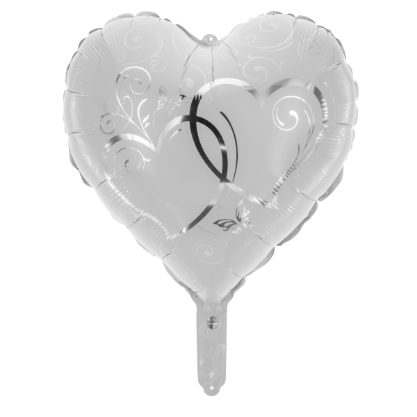 Folienballon Herz silber Herzen 45cm