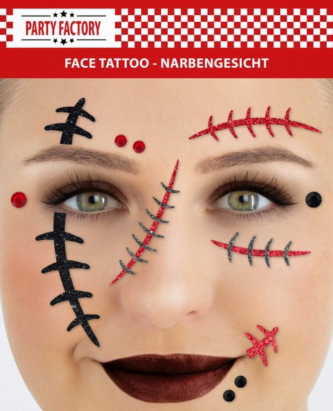 Glitter Face Tattoo - Narbengesicht