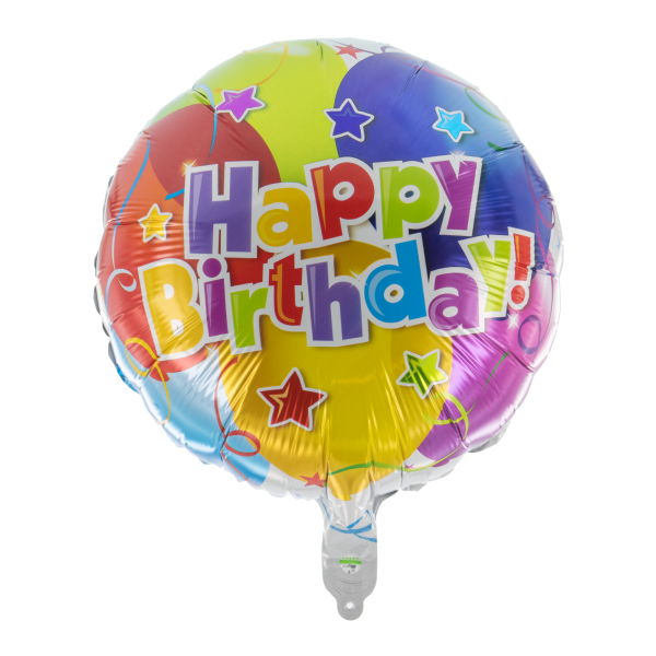 Folienballon Rund Happy Birthday bunt 45cm
