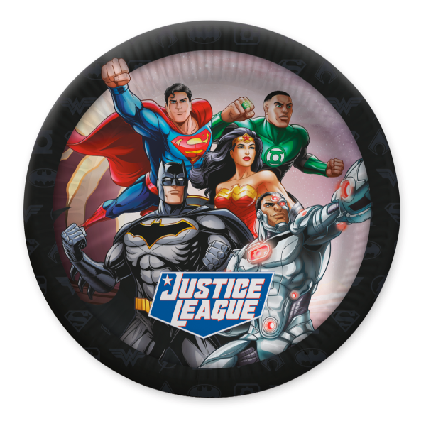 Papp-Teller "Justice League", 23 cm, 10 Stück