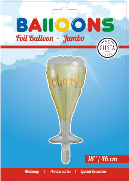 Shape Folienballon Champagnerglas, 46x109cm
